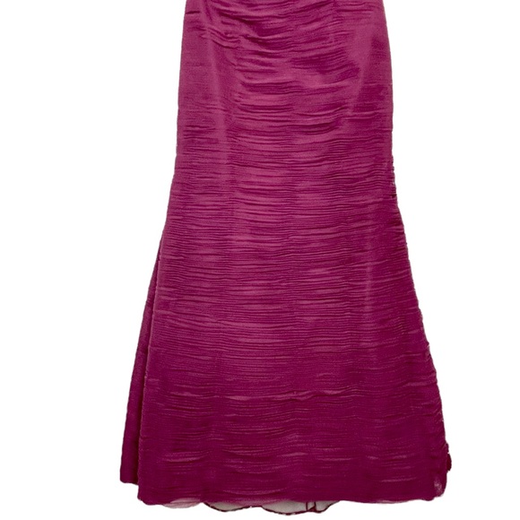 IVONNE D BY MON CHERI RASPBERRY 1 SHOULDER RUCHED TULLE SWEETHEART TRUMPET GOWN - Picture 7 of 15